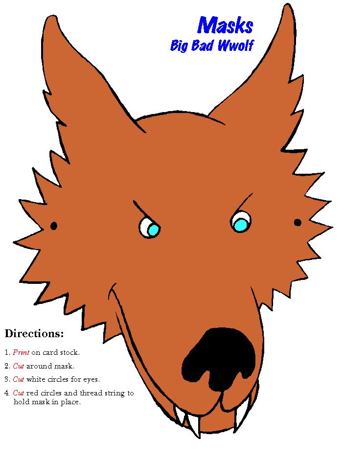paper wolf mask printable